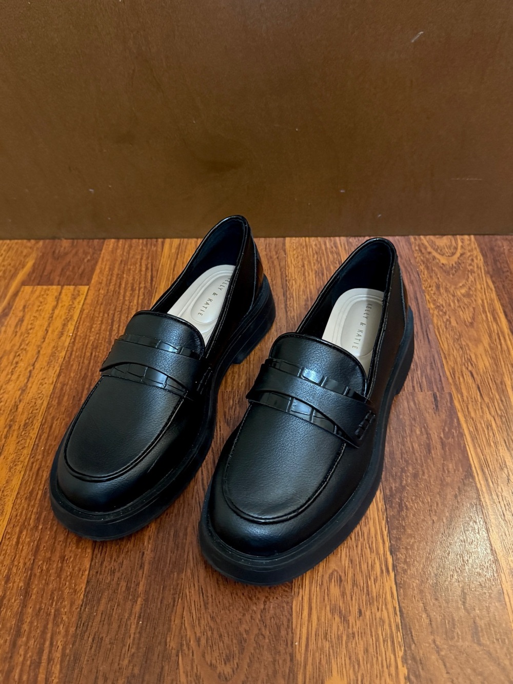 Kelly & Katie Classic Black Women’s Penny Loafers - Leather Slip-Ons